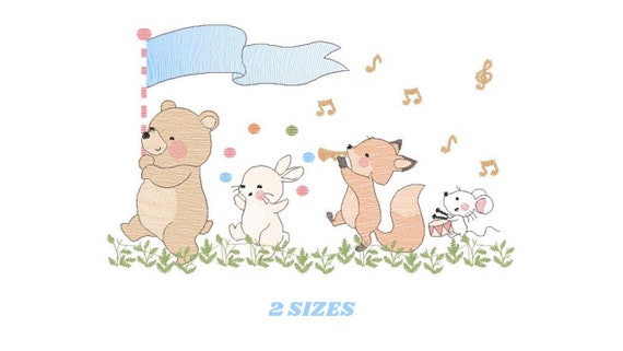 Animals Embroidery Designs Bear Embroidery Design Machine - Etsy
