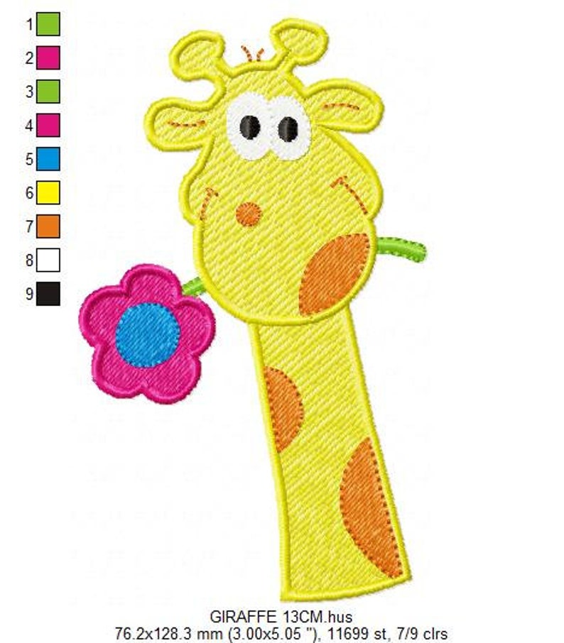 Giraffe Embroidery Design Animal Embroidery Designs Machine Etsy