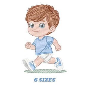 Running Boy Embroidery Design, Baby Shirt Pattern, Machine Digital File, Instant Download