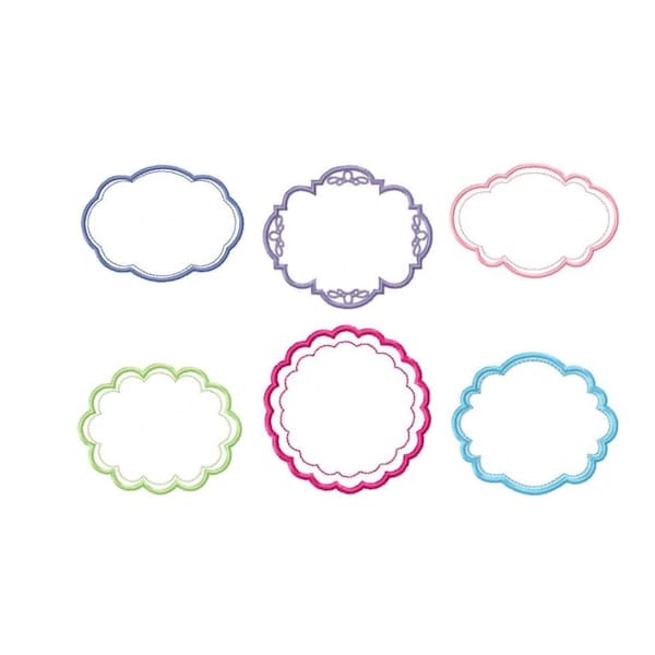 Applique Frame Embroidery Designs – Monogram Tag Set (Digital Download)