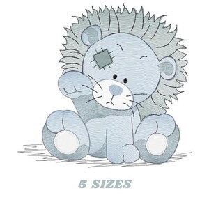 Patched Lion Embroidery Design - Baby Boy Safari (Digital Download)