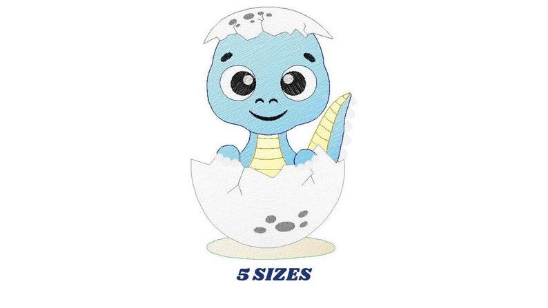 Baby Dinosaur embroidery designs Dino embroidery design machine embroidery pattern Dragon embroidery file Dinosaur egg boy embroidery image 1