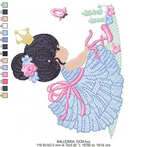 Ballerina Embroidery Design – Ballet Machine Embroidery Pattern (Digital File)