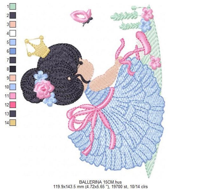 Ballerina Embroidery Design – Ballet Machine Embroidery Pattern (Digital File)