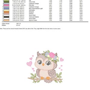 Floral Owl Machine Embroidery Design - RIPPLED, 6 Sizes (Instant Download)