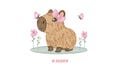 Capybara embroidery designs - Water River Animals machine embroidery pattern - Baby girl big hamster file - Instant digital download pes jef product logo