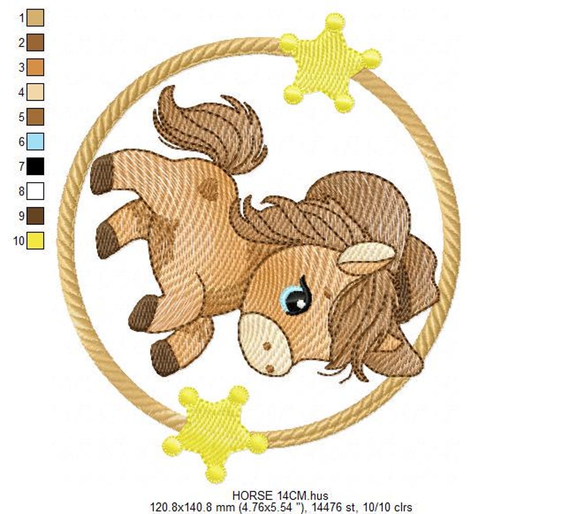 Embroidery Design Ranch Sorting Cowboy Horse Embroidery Design - Ranch Animal Pattern (instant Download ...