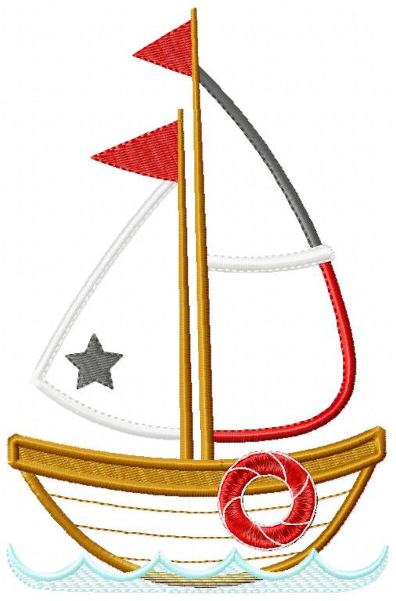 Boat embroidery designs sailboat embroidery design machine  etsy