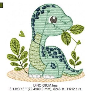 Dinosaur Embroidery Design – Brontosaurus Machine File (Digital Download)