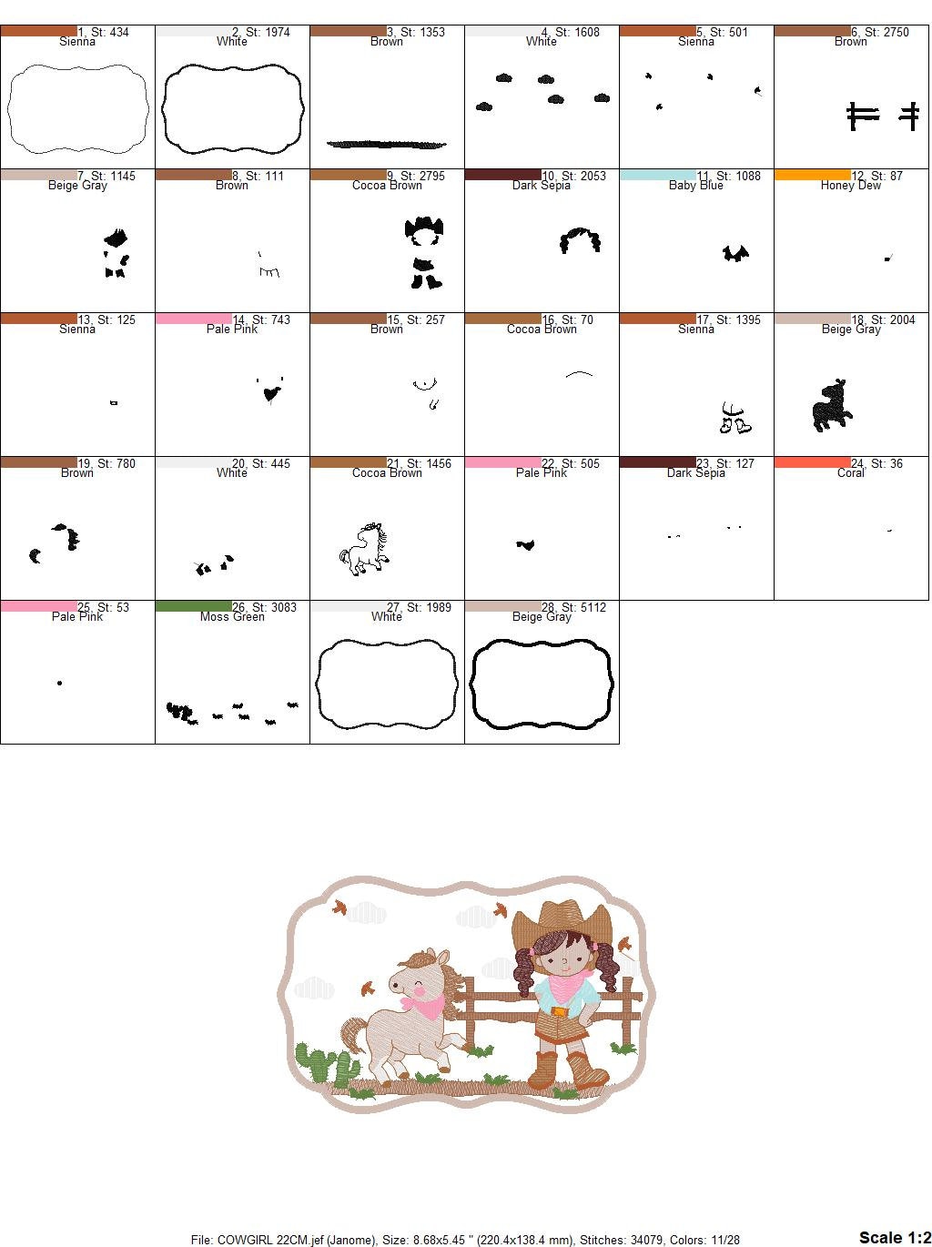 Embroidery Design Ranch Sorting Cowgirl Frame Embroidery Designs - Baby Girl Wrangler Machine ...