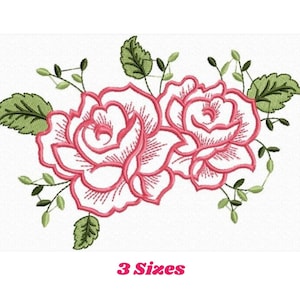 Rose Applique Embroidery Design – Flower Machine Embroidery File (Instant Download)