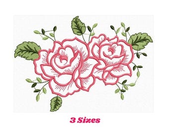 Rose Applique Embroidery Design – Flower Machine Embroidery File (Instant Download)
