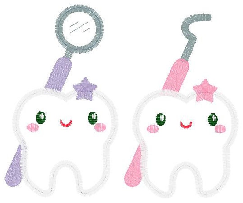 Dentist Set Embroidery Designs Tooth Embroidery Design Etsy