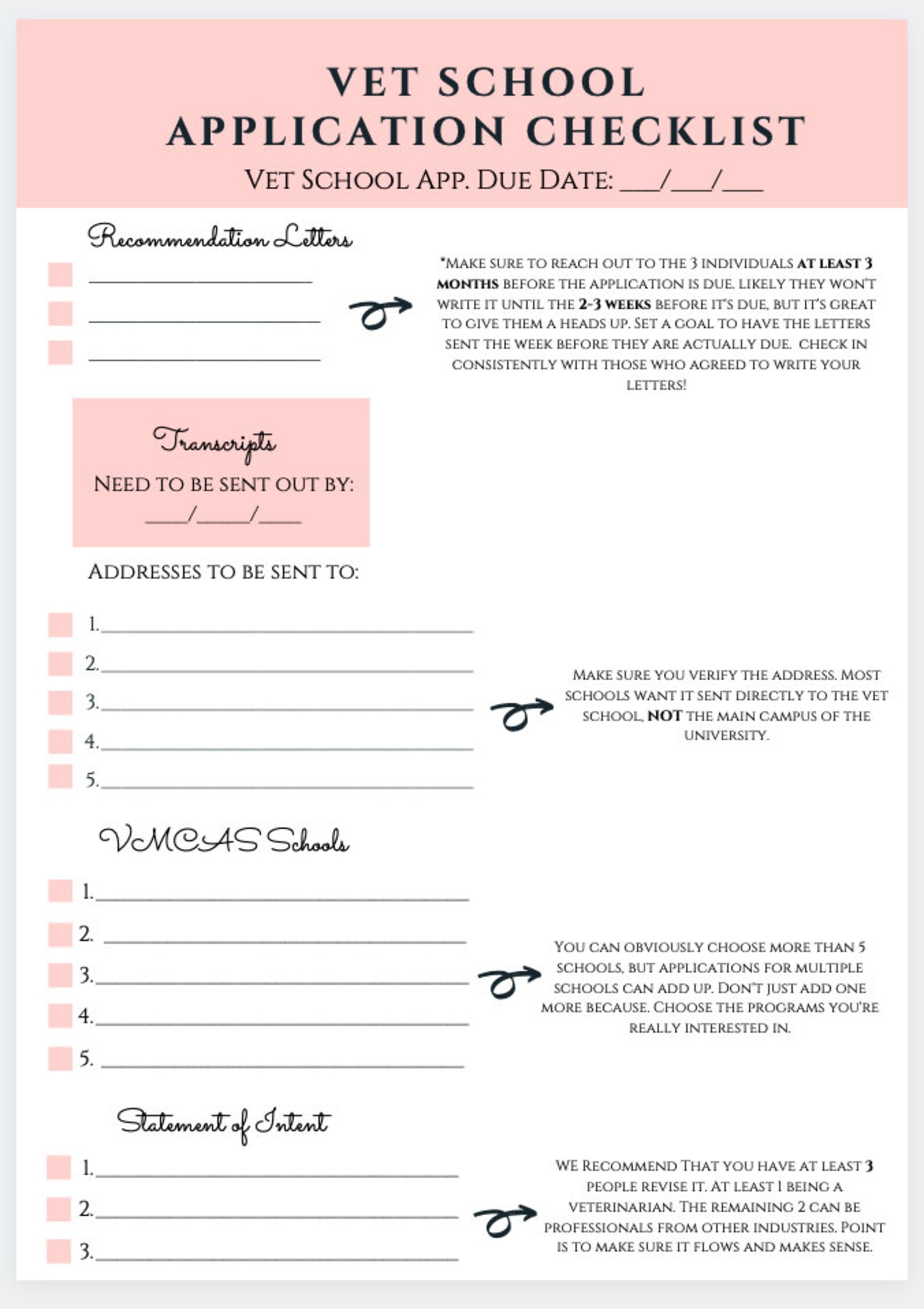 Vet School Application Checklist Etsy vet-school-application-checklist-etsy