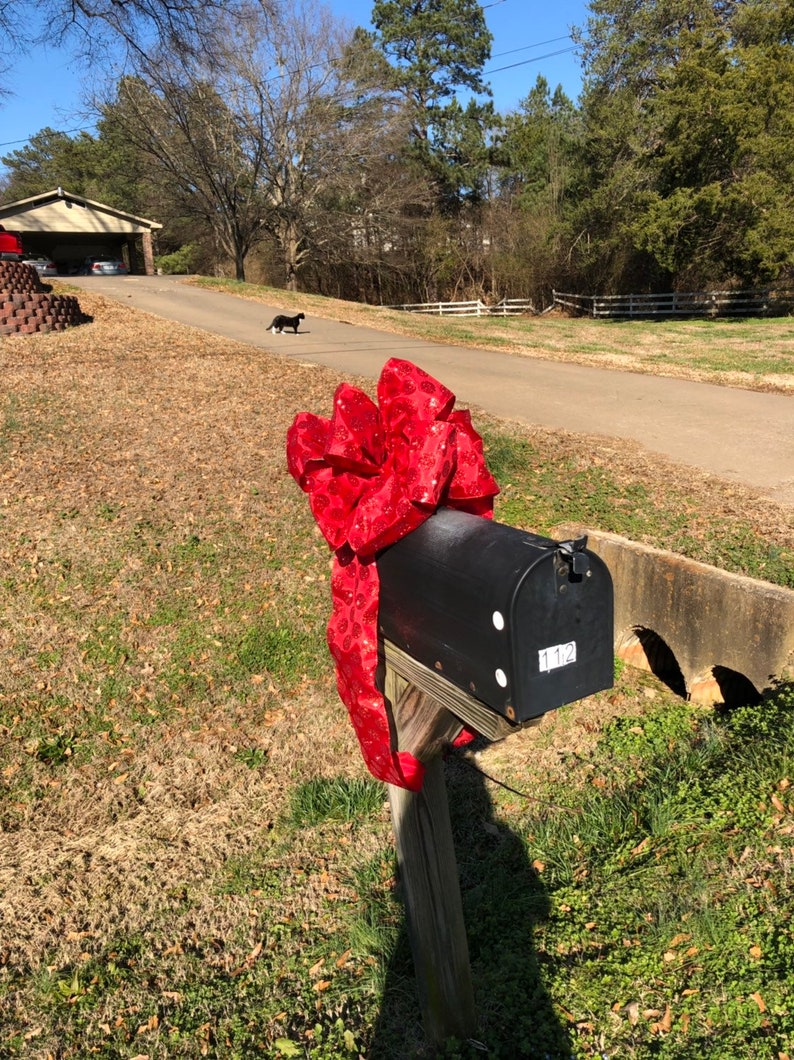 Large Red Bow for Mailbox etc Christmas tree door
