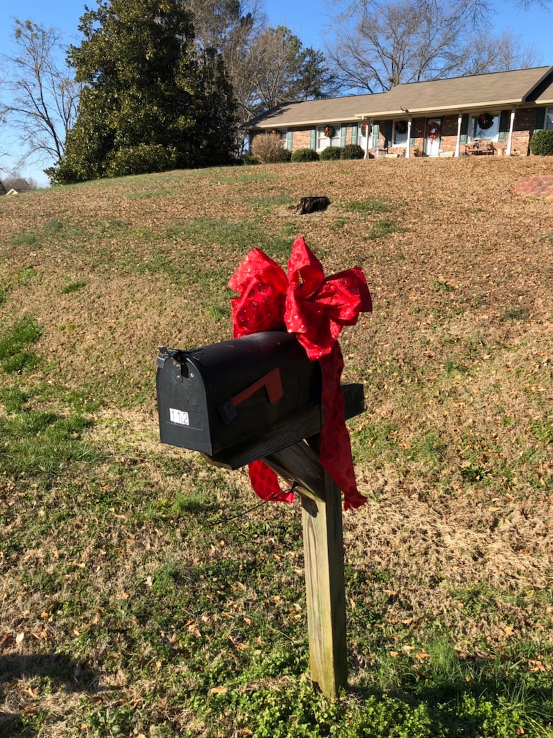 Large Red Bow for Mailbox etc Christmas tree door