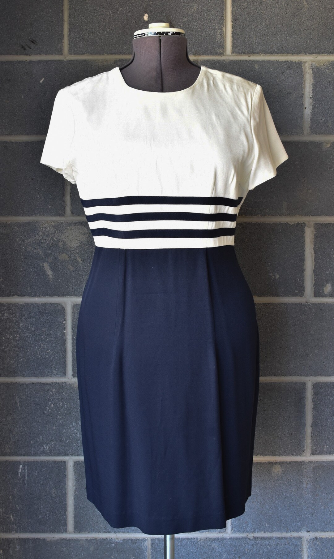 Vintage Danny & Nicole Blue/cream Dress Etsy