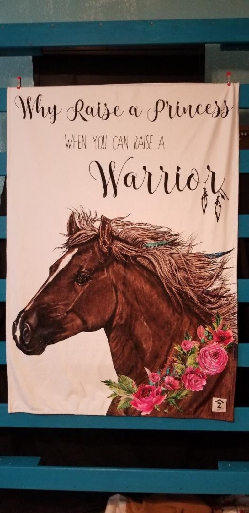 Minky Horse Warrior Baby Youth Blanket