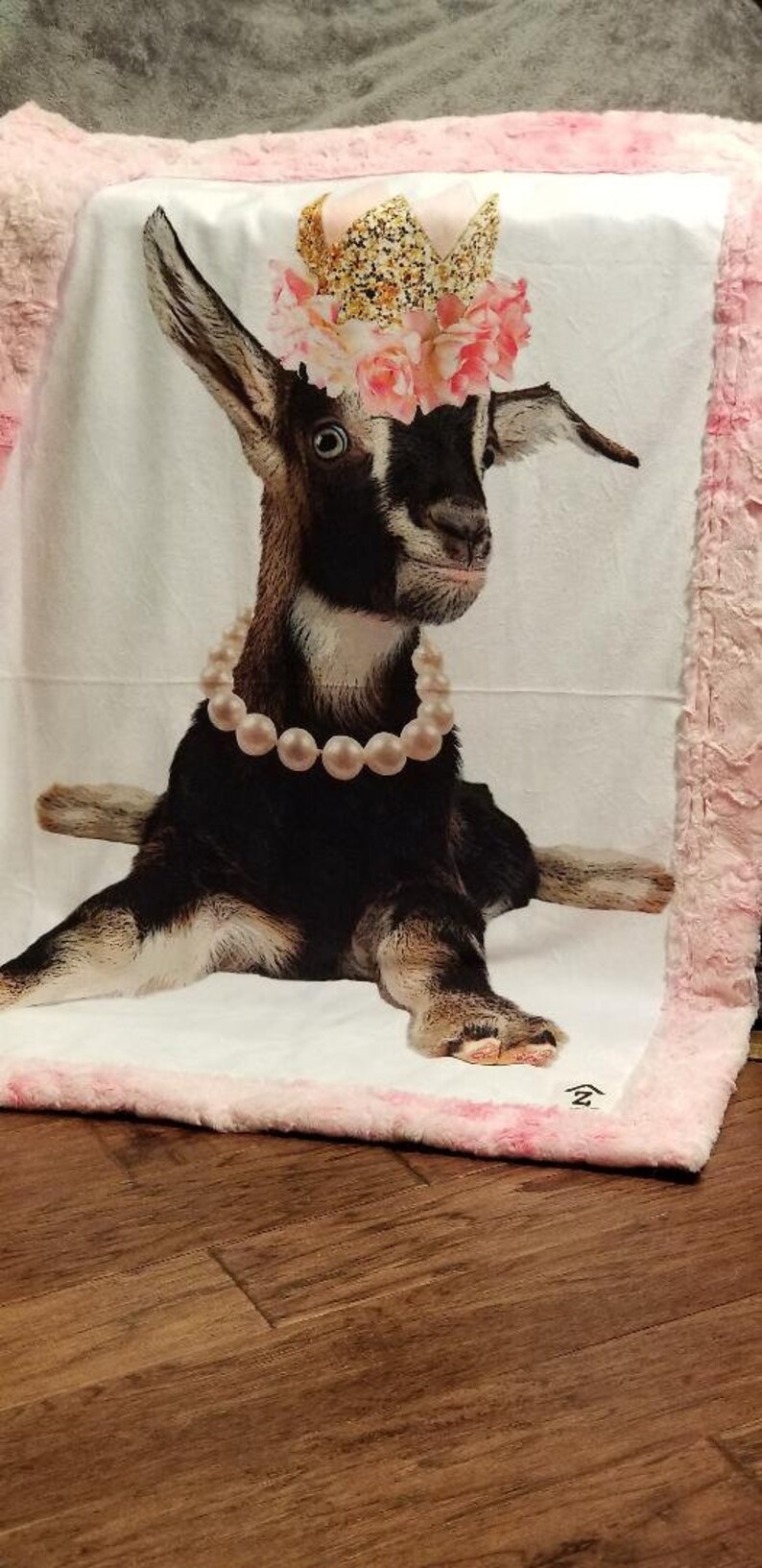 Goat Minky Faux Fur Oversize Baby Blanket