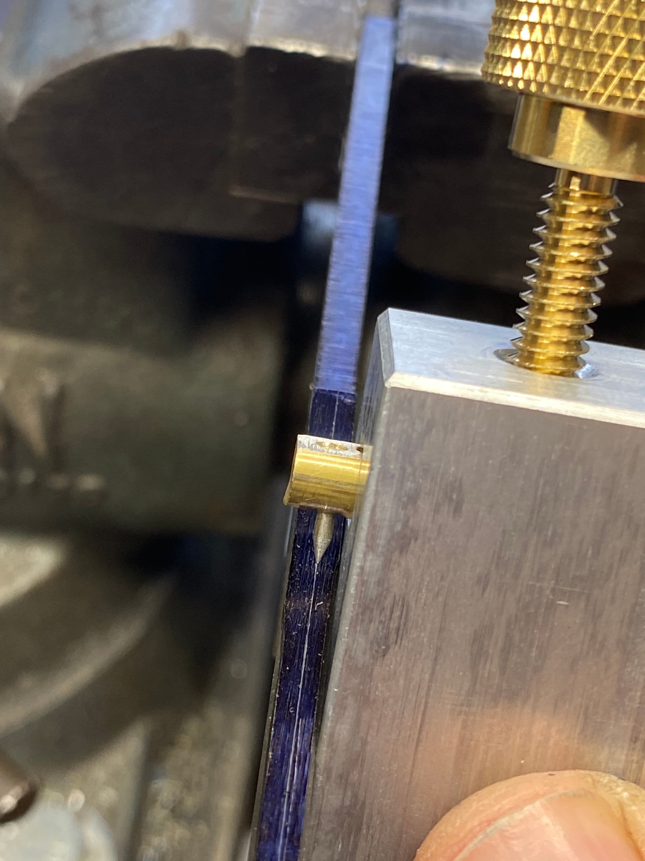 Knife makers edge line scriber, Center Scribe Aluminum Fine Hardened Point