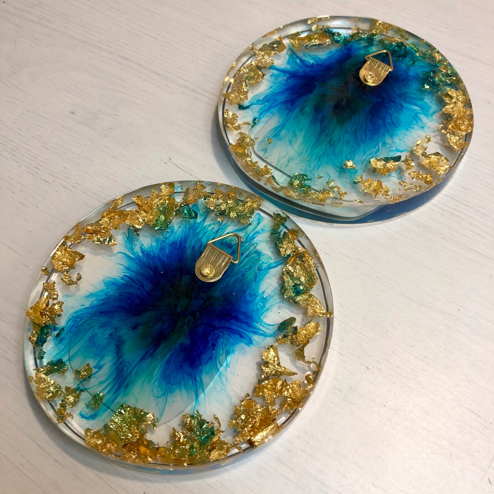 Clear Gold flakes Wall Hangings Custom Resin Wall Decor Etsy