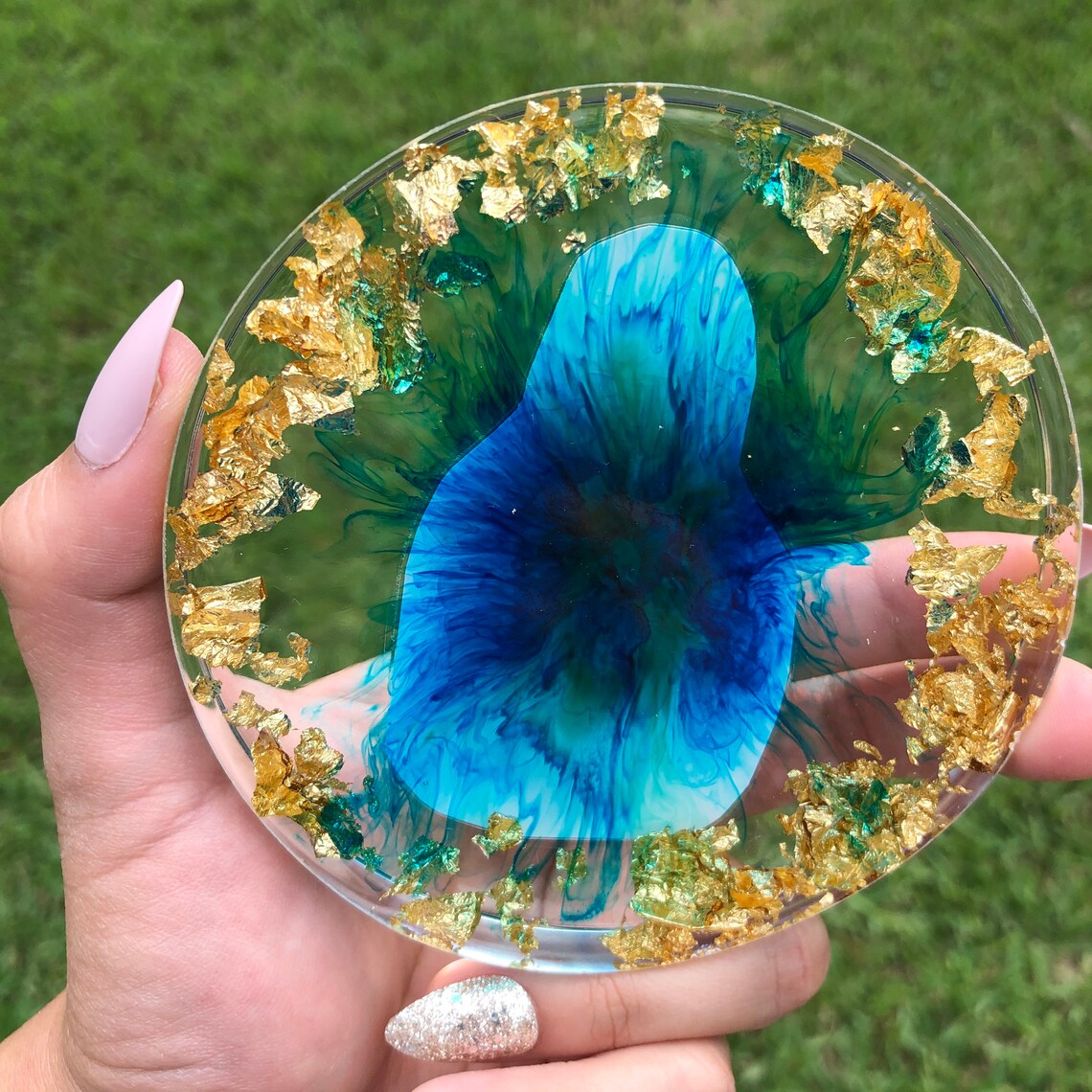 Clear Gold flakes Wall Hangings Custom Resin Wall Decor Etsy