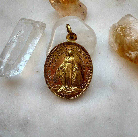 Antique Religious Medal - Netherlands - Mary Mari… - image 2