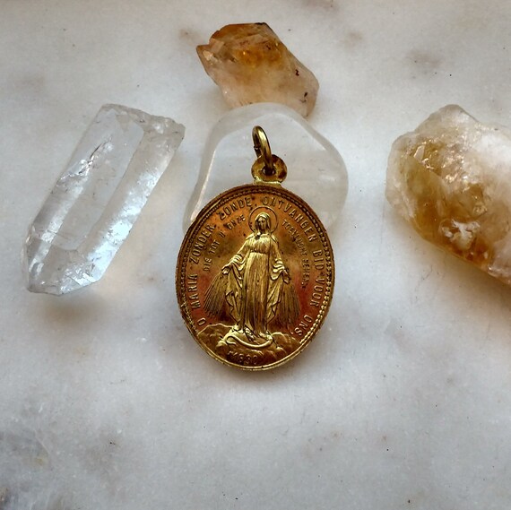 Antique Religious Medal - Netherlands - Mary Mari… - image 3