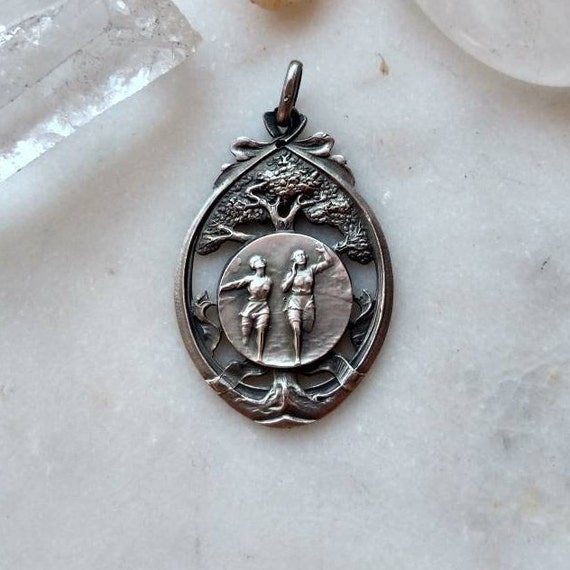 Stunning Antique French Figural Pendant or Medal -