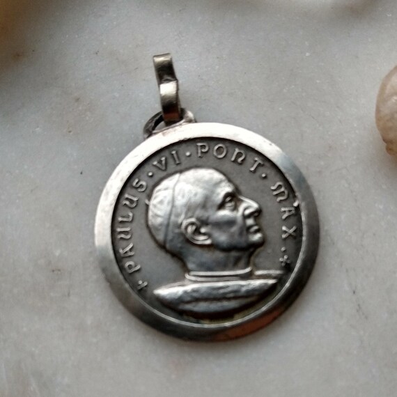 Antique French Catholic Religious Medal or Pendan… - image 5