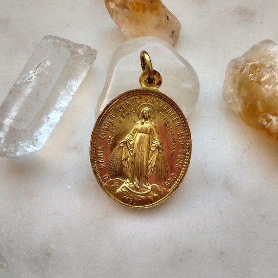 Antique Religious Medal - Netherlands - Mary Mari… - image 1