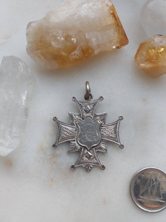 Incredible 1880s Fob Medal Pendant - UK Hallmarke… - image 3