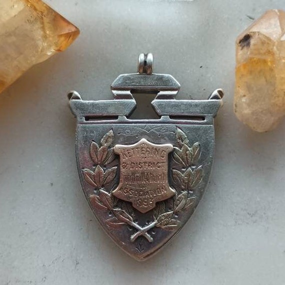 Heavy Antique 1890s Fob Medal Pendant in Solid UK… - image 9