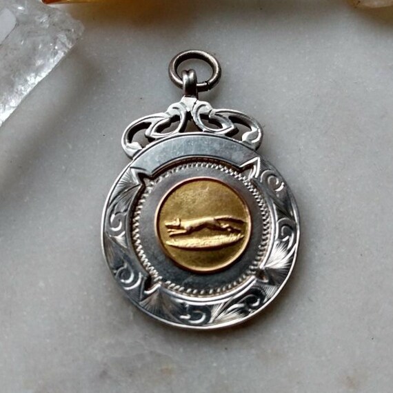 Stunning Vintage Greyhound Fob Medal Pendant in So