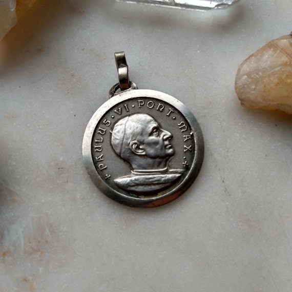 Antique French Catholic Religious Medal or Pendan… - image 4