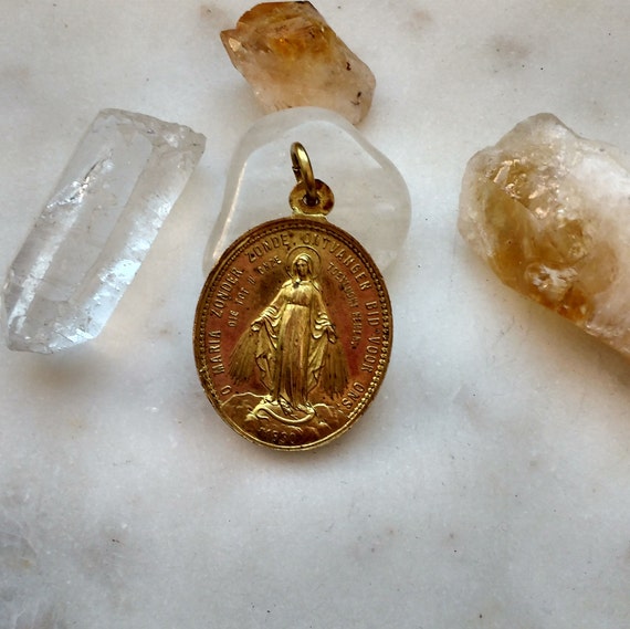 Antique Religious Medal - Netherlands - Mary Mari… - image 4