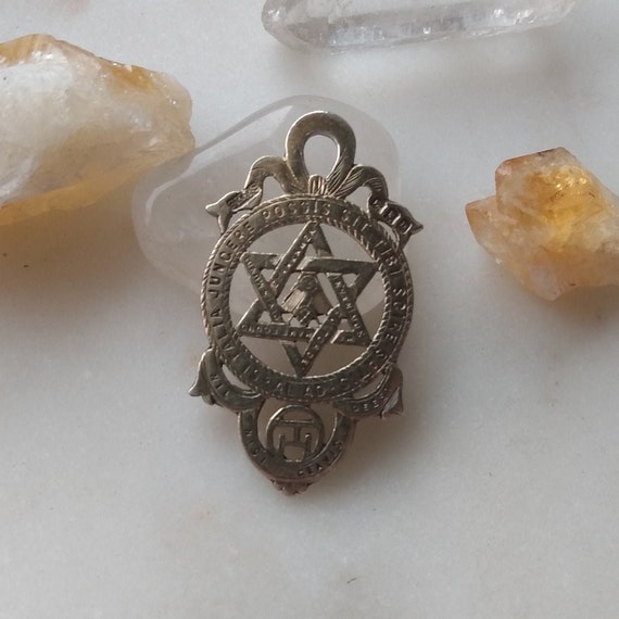 Vintage 1910s Edwardian Masonic Fob Medal or Pend… - image 9