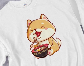 Shiba Inu Kawaii Suéter - Kawaii Sudadera / Ropa Kawaii / Ramen Suéter / Sudadera Gráfica / Anime Sweater / Suéter Lindo