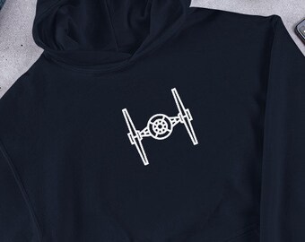 Star Wars Hoodie Tie Fighter Long Sleeve Dark Color Unisex Star Wars Movie Fan Shirt Birthday Gift Spaceship Simple XWing Millennium Falcon