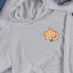 Cute Fox Sleeping Kawaii Hoodie - Kawaii Hoodie | Kawaii Shirt | Kawaii Clothing | Anime Hoodie | Oversized Hoodie | Animal Hoodie