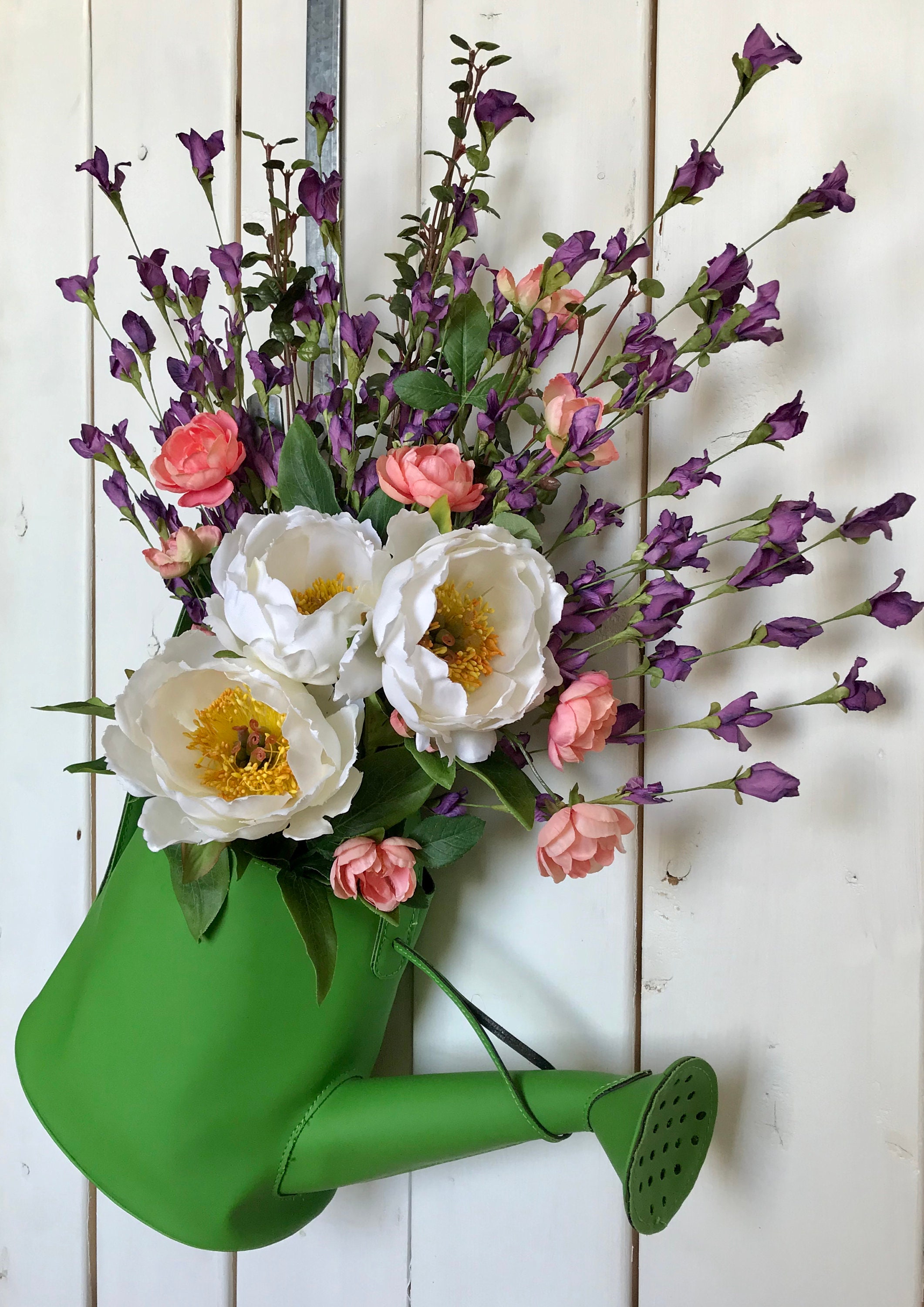 Green Watering Can Door Decor Etsy