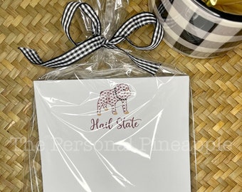 Chic Hail State Notepad, Personalized Notepad, Personalized Stationery, Grad Gift, Custom Notepad, Go Bulldogs, Hail State