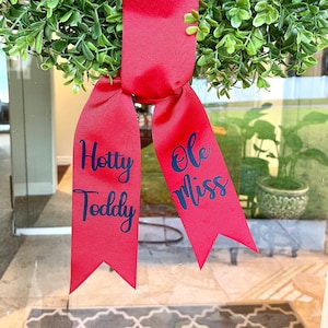 Ole Miss Wreath Sash, Hotty Toddy Wreath Sash, Ole Miss Football Front Door Decoration