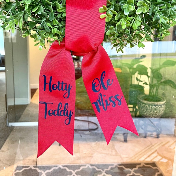 Ole Miss Wreath Sash, Hotty Toddy Wreath Sash, Ole Miss Football Front Door Decoration