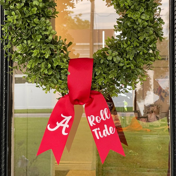 Alabama Game Day Wreath Sash, Football Season, Crimson Tide, Alabama Football, School Spirit, Roll Tide, University of Alabama