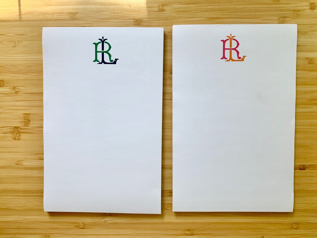 2 Letter Personalized Notepads Etsy