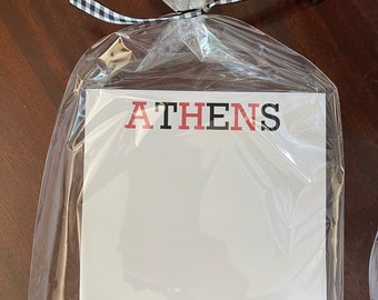 Athens Notepad, Personalized Notepad, Personalized Stationery, Stationary, Grad Gift, Custom Notepad, Athens Georgia