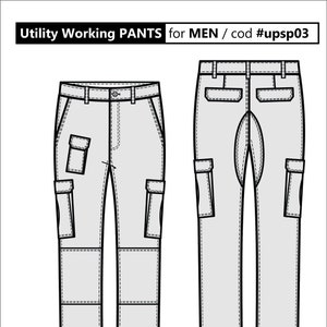 WORKING PANTS for men PDF Sewing Pattern / Heavy duty multi | Etsy