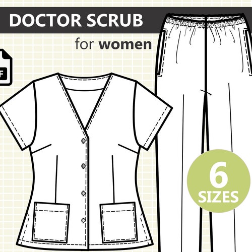 Complete NURSE SCRUBS PDF Sewing Pattern for Women & Youtube - Etsy
