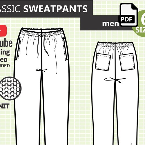 CHINO PANTS for Men PDF Sewing Pattern / Khaki Pants. Basic - Etsy